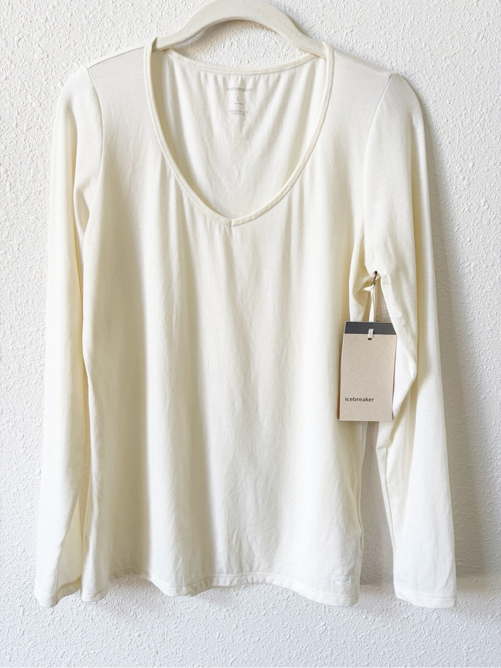 Icebreaker Women's Merino 150 Siren Long Sleeve Sweetheart Top Snow Size Large